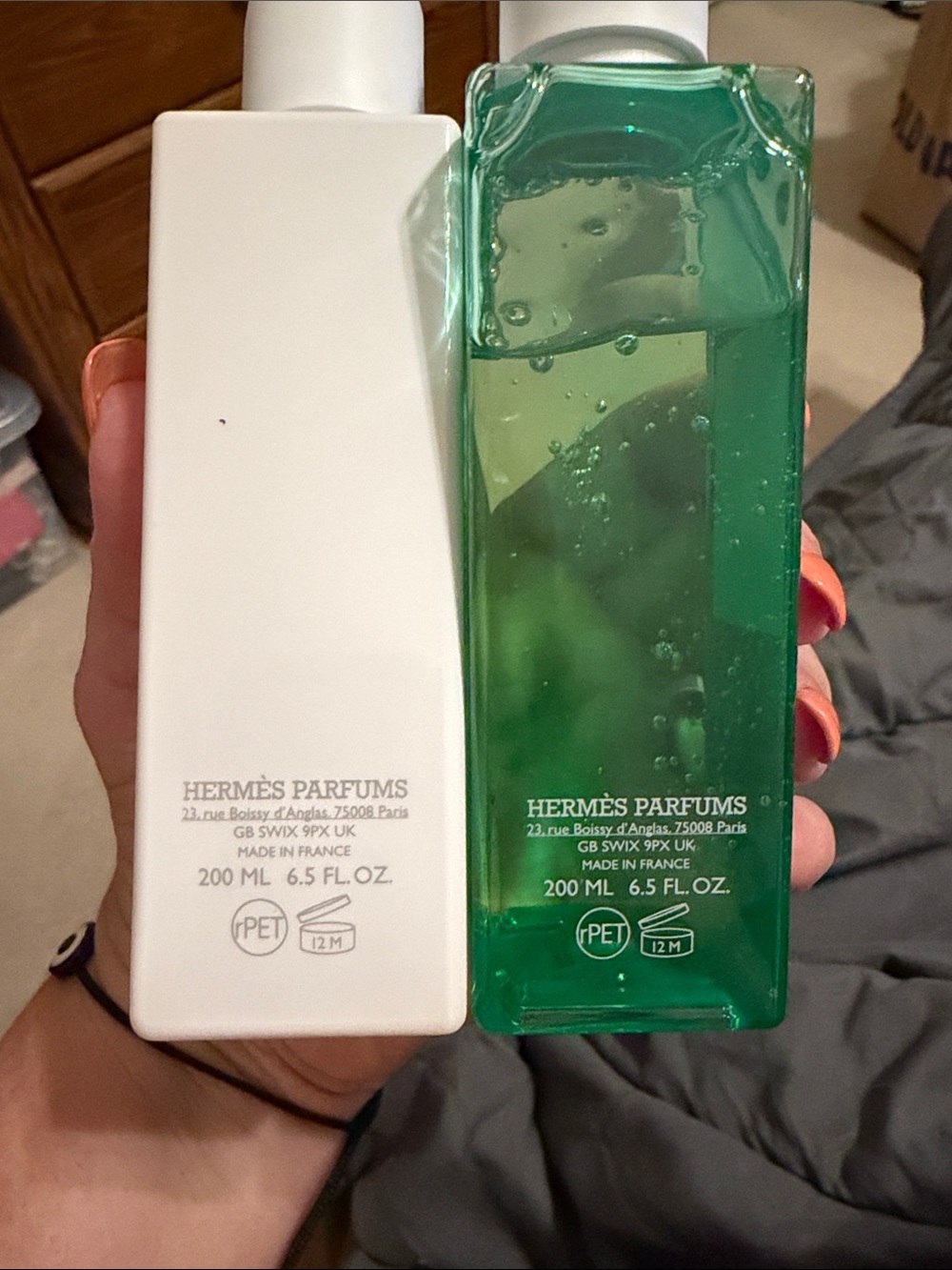 Hermes Un Jardin Sur Le Nil White and Green Shampoo & Conditioner Bottles New - Picture 2 of 2